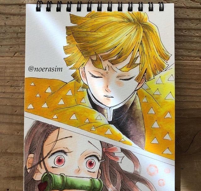 惊艳|大神手绘《鬼灭之刃》,精准还原漫画角色,丰富色彩超惊艳