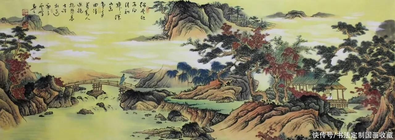 书法定制《梅兰竹菊，厚德载物》，国画收藏仿古色山水精品系列