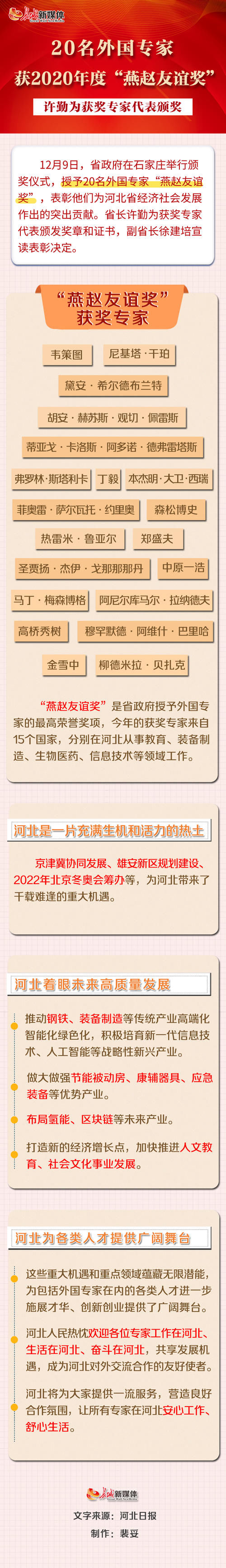  许勤|图解丨20名外国专家获2020年度“燕赵友谊奖” 许勤为获奖专家代表颁奖