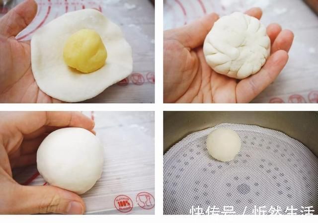 巨可爱的猪猪奶黄包,馅多超满足,闺女点100个赞