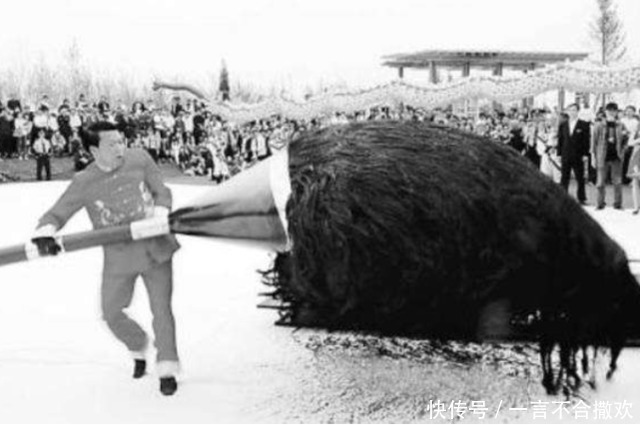 中国|中国顶级“书法家”,现场写出50米“巨龙”,吸引群众围观