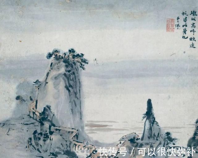 山水画#用指头画画从他开始的,看看他画的山水画云山雾绕别具一格