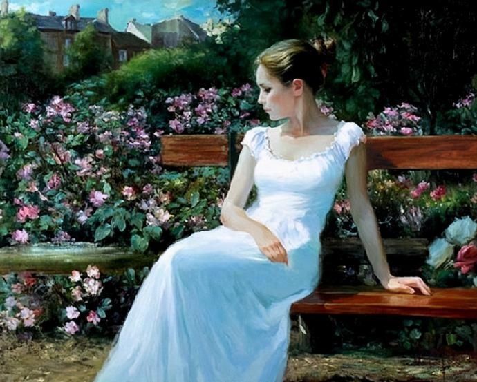 俄罗斯$人体艺术——俄罗斯画家人体油画中的美女娇艳如花