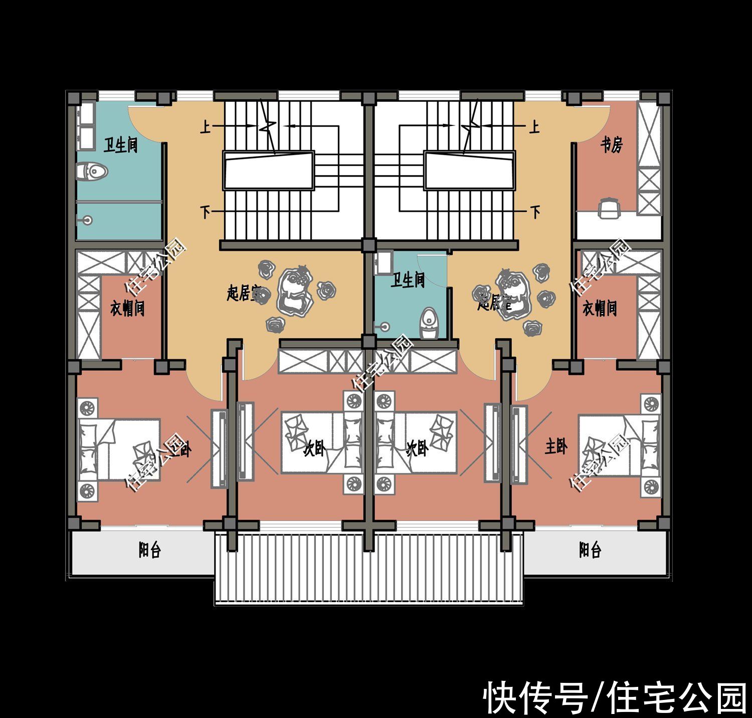 双拼|农村盖个双拼房，父母不愁养老兄弟不愁分家，14×11米户型太赞了