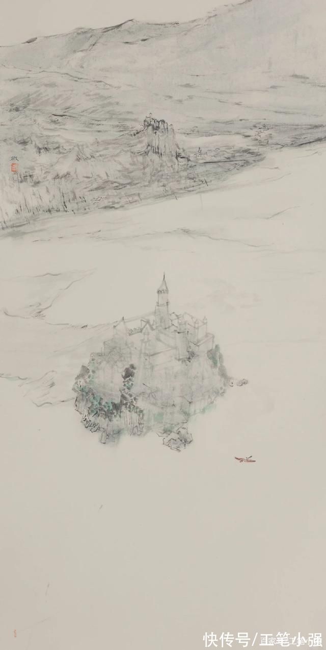 山水&匠心独运，冷暖自知。何微水墨山水欣赏