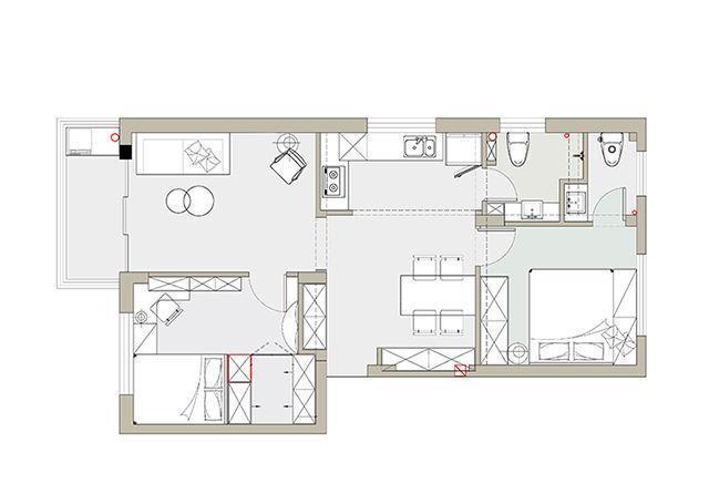 功能性|简约两室,用现代风改造四口之家,满足全家人的喜好