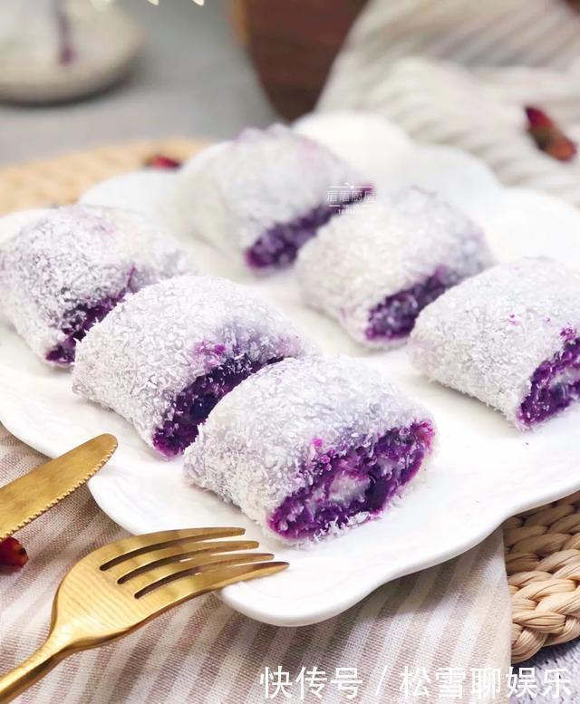 糯米粉|紫薯只会煮着吃教你一招,一蒸一卷超省心,香甜软糯吃上瘾