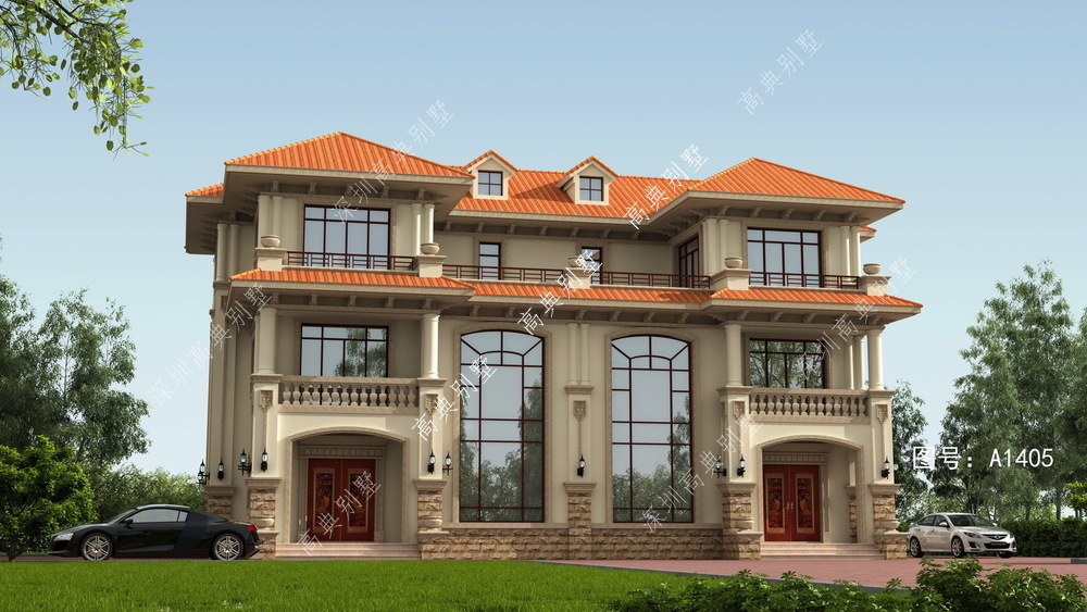 欧式|融合现代元素的“欧式双拼别墅”更适合农村的田园环境