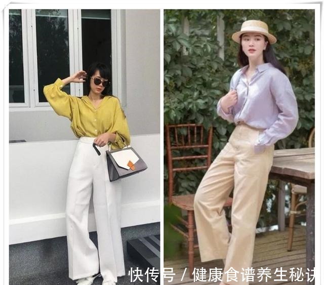 中年女性 阔腿裤+衬衫=中年女性气质穿搭,开春正流行!