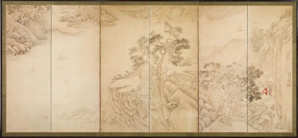 彭百川@荆村论画|烟江叠嶂成南画:《山水画屏风图》赏析