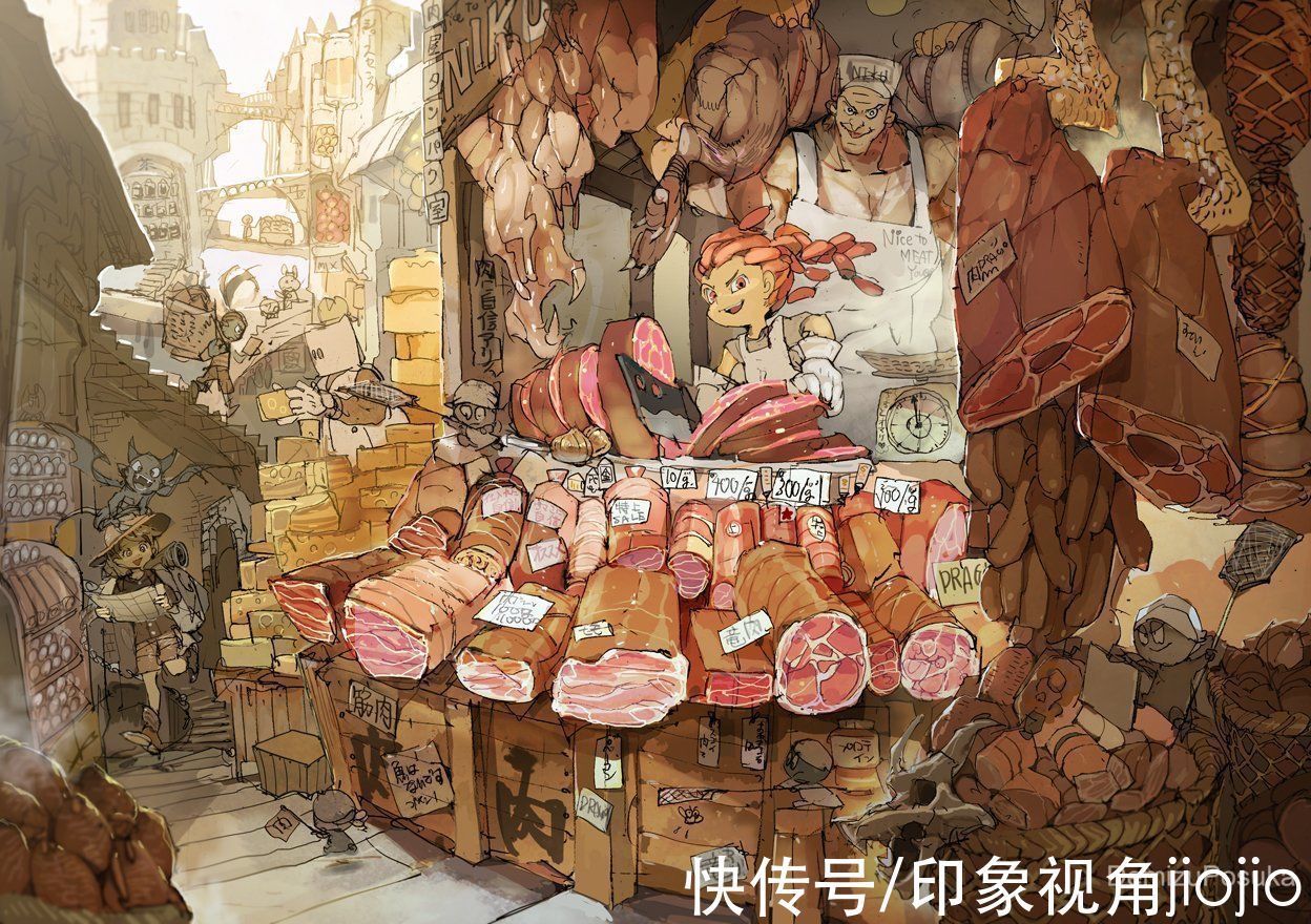 构图@幻想异世界插画作品,鱼眼镜头视角的构图方式很奇妙