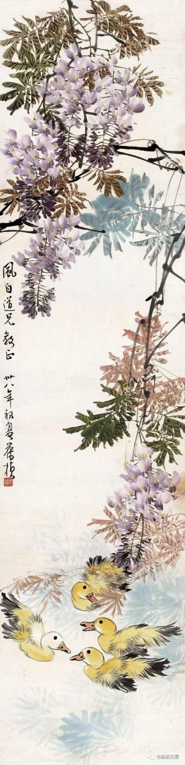 他是葡萄大师，画出来的紫藤也很美