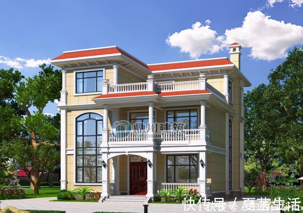 卧室|11×14米,三层平顶别墅,占地156平,卧室套间设计,外观大气时尚