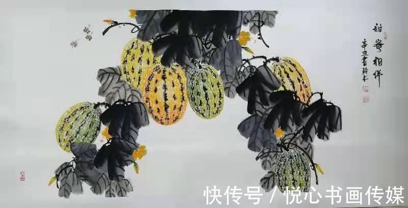 哈密瓜&河南省美协理事,著名瓜果画家史书玲国画作品欣赏