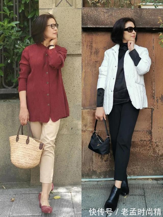 直筒|60岁女人要拒绝“大妈式”穿搭!学学“大龄姐姐”这样搭,更时髦