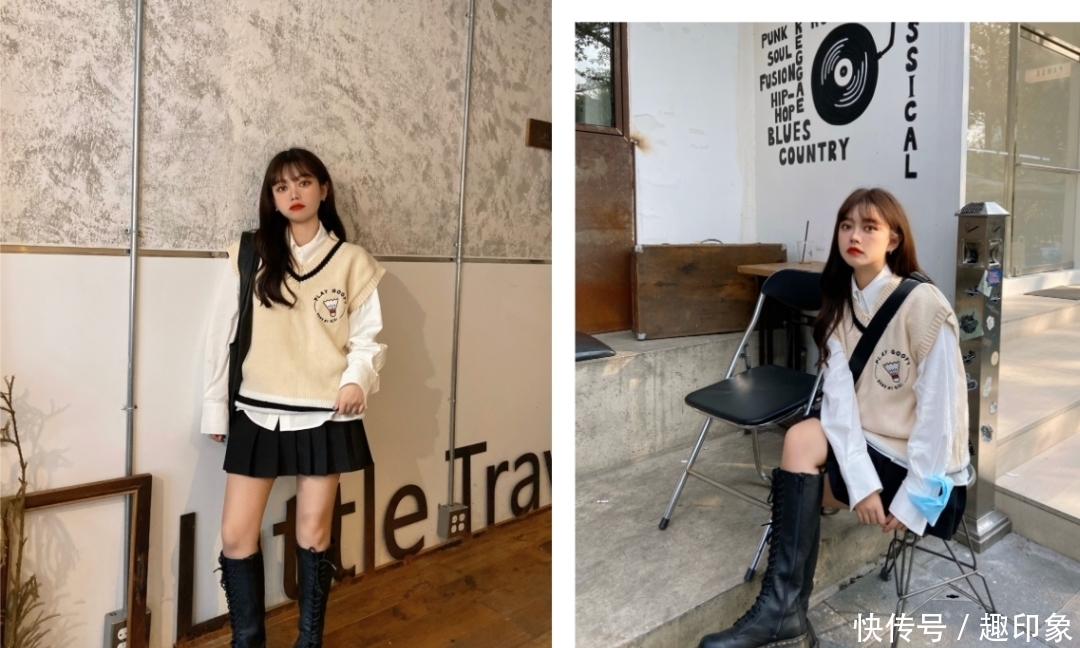 薄卫衣+半裙、衬衫+马甲,这才是今春最潮穿搭