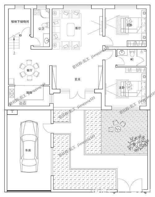 建筑面积|4款三合院农村别墅，第二款获得100万的点赞，实实在在建得起