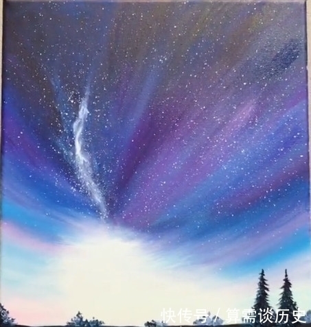星空@美术生手绘星空大海,开始不敢相信,看到成品后美呆