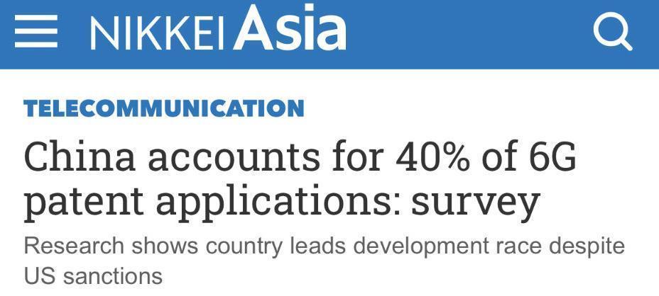 5g|中国6G再次领跑世界,专利申请世界第一,日媒:美国已不是对手