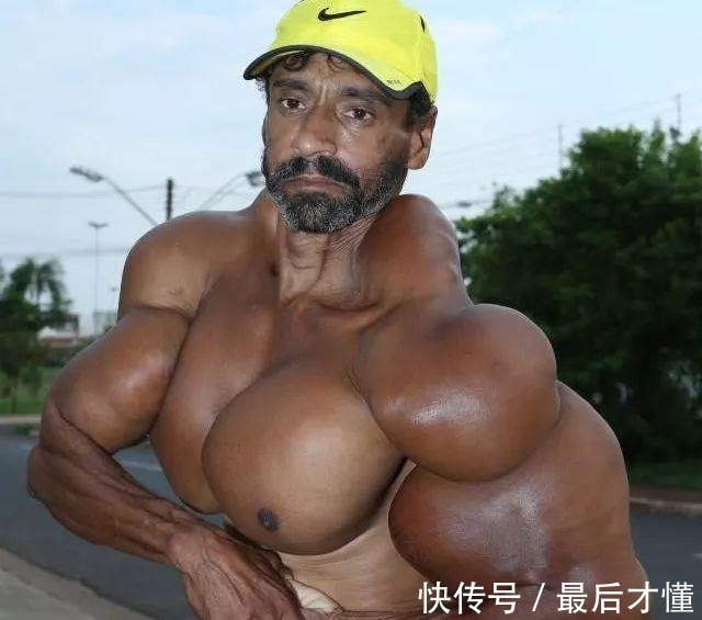 狂人|巴西48岁的健身狂人,往肌肉中注入了燃料,肌肉像绿巨人一样!