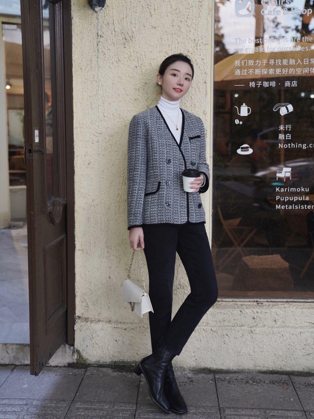 高级感 春天不知道怎么穿?小香风外套这样搭,普通人也能美出明星范