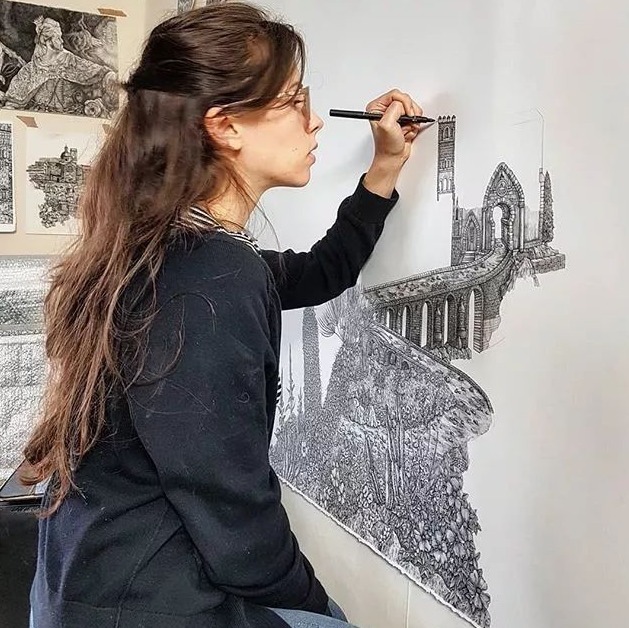 olivia@全球最“抠”美女画家,用一支2元针管笔惊艳世界