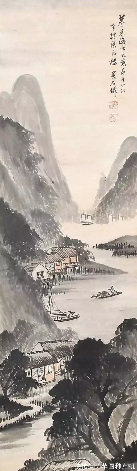 山水画@海派山水画大家|吴石仙的烟雨蒙蒙