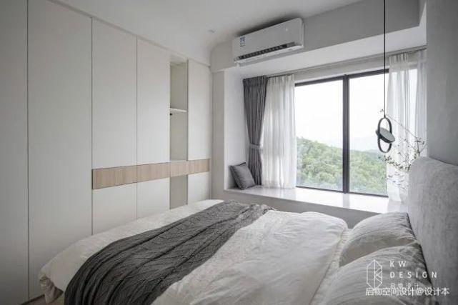 电视柜|76㎡小三居,经典黑白灰+飘窗榻榻米,从玄关美到卧室