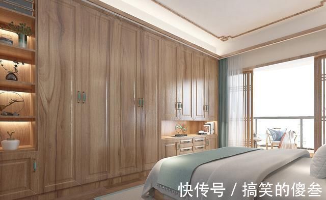 主卧室|130平米新中式风,听了老公的话,餐厅酒柜这样设计,美观又实用