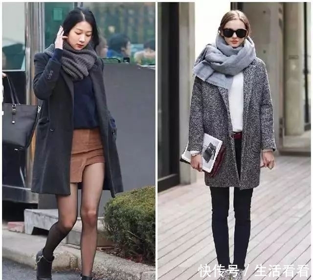 灰色大衣|原来围巾和大衣这么配,让你轻松撩到男神!女人最热爱的就属它了