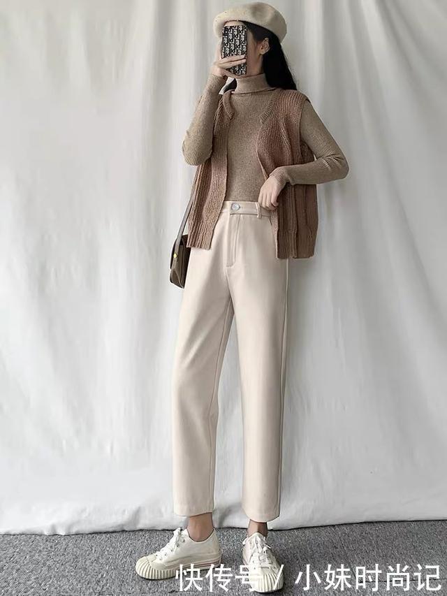 秋冬季|西装裤如何穿出不同的感觉? 搭配针织衫超好看, 秋冬季内搭模板