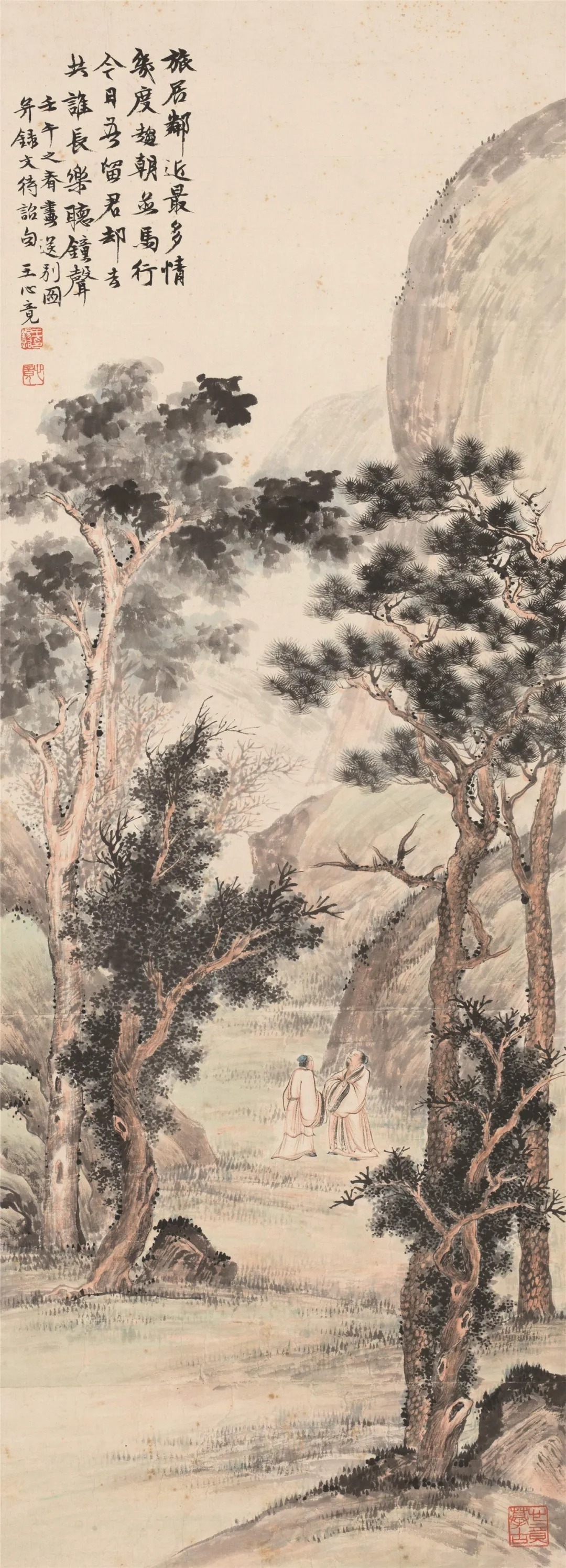 湖社画会&这山水画风清秀劲峭,气势开张,细腻典雅,笔法精致!