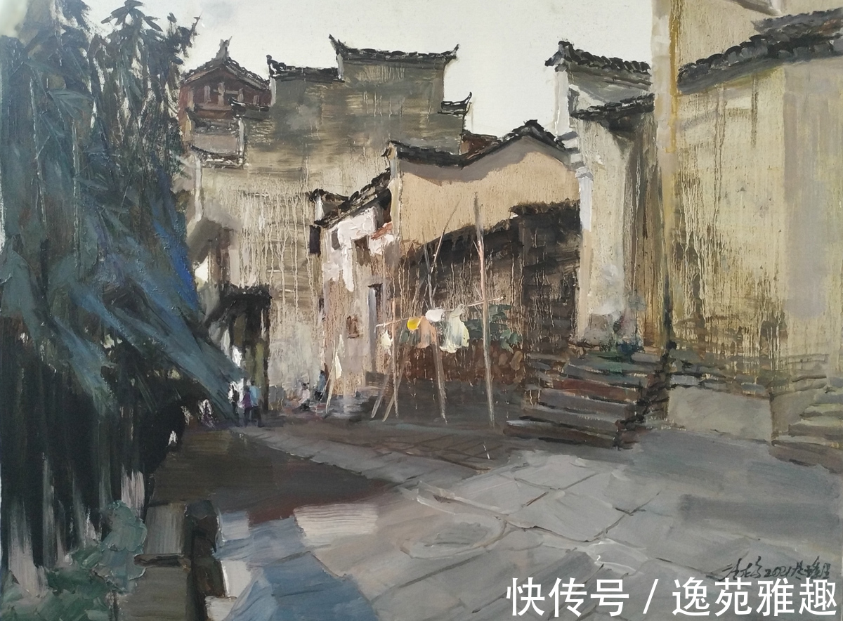 五彩斑斓&「写生作品」回望深秋婺源,五彩斑斓,油画家汪志高作品欣赏