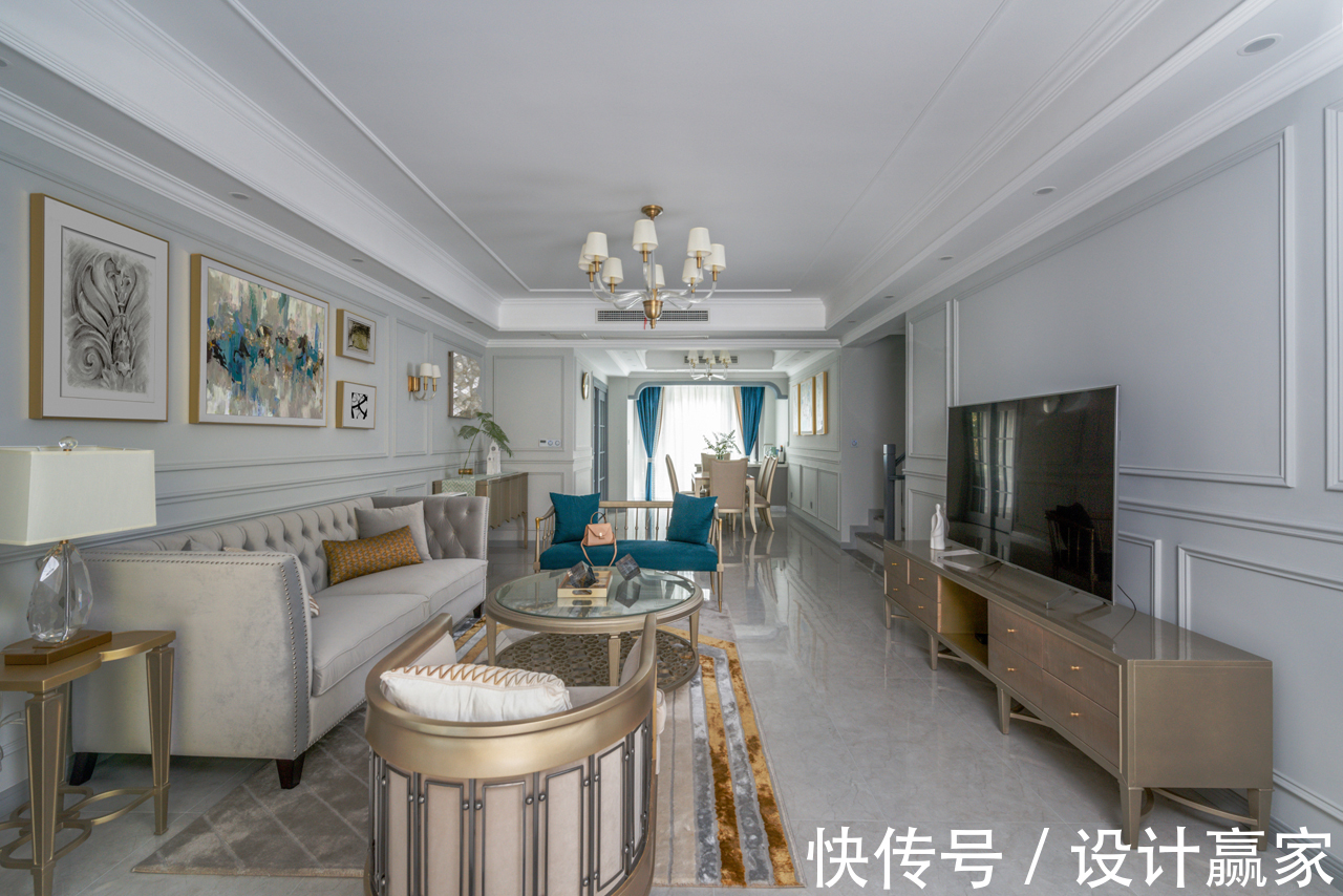 茶室|297㎡时尚美宅，华丽优雅的简美轻奢风，晒晒现场照