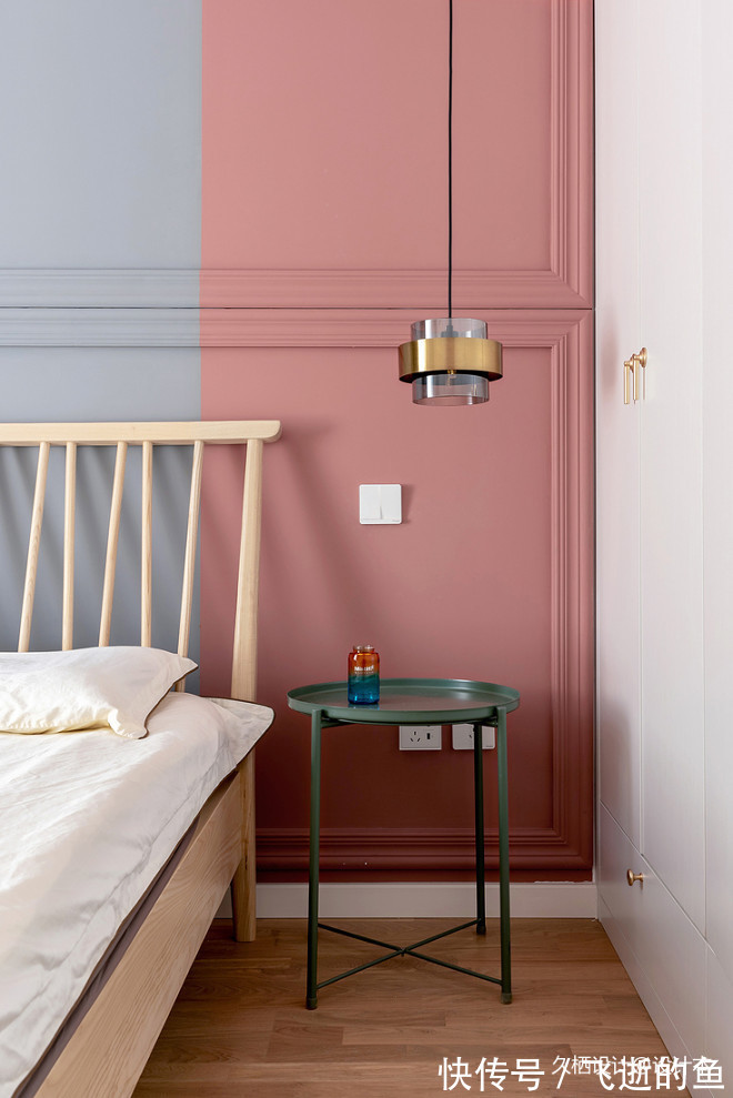 隔断|少见100㎡三居改两居,大胆配色尽显高级