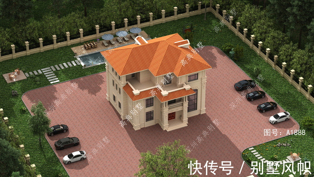 欧式别墅|适合农村建的欧式别墅,外形美观,不突兀,建的人很多。