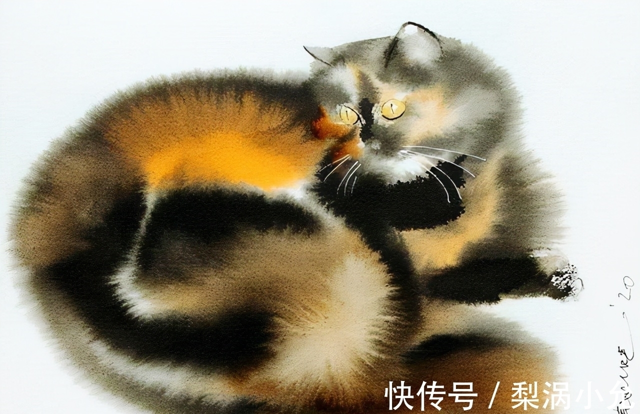 动物&水墨是中国传统绘画,老外用它画动物——别说另有一番意境