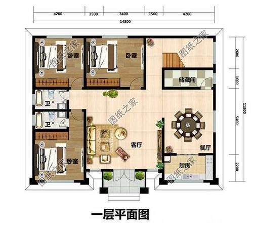 别墅|15米×12米农村的建房设计图，大气到没有朋友，你的绝佳选择