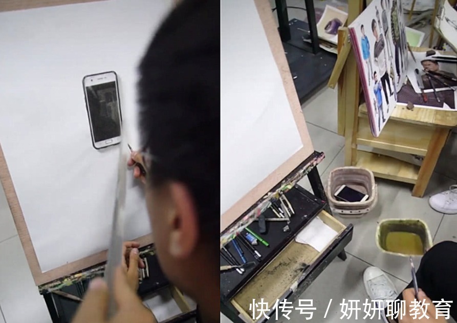 美术生&美术老师上课很尴尬,没收的手机是学生画的,网友:实力堪比老师