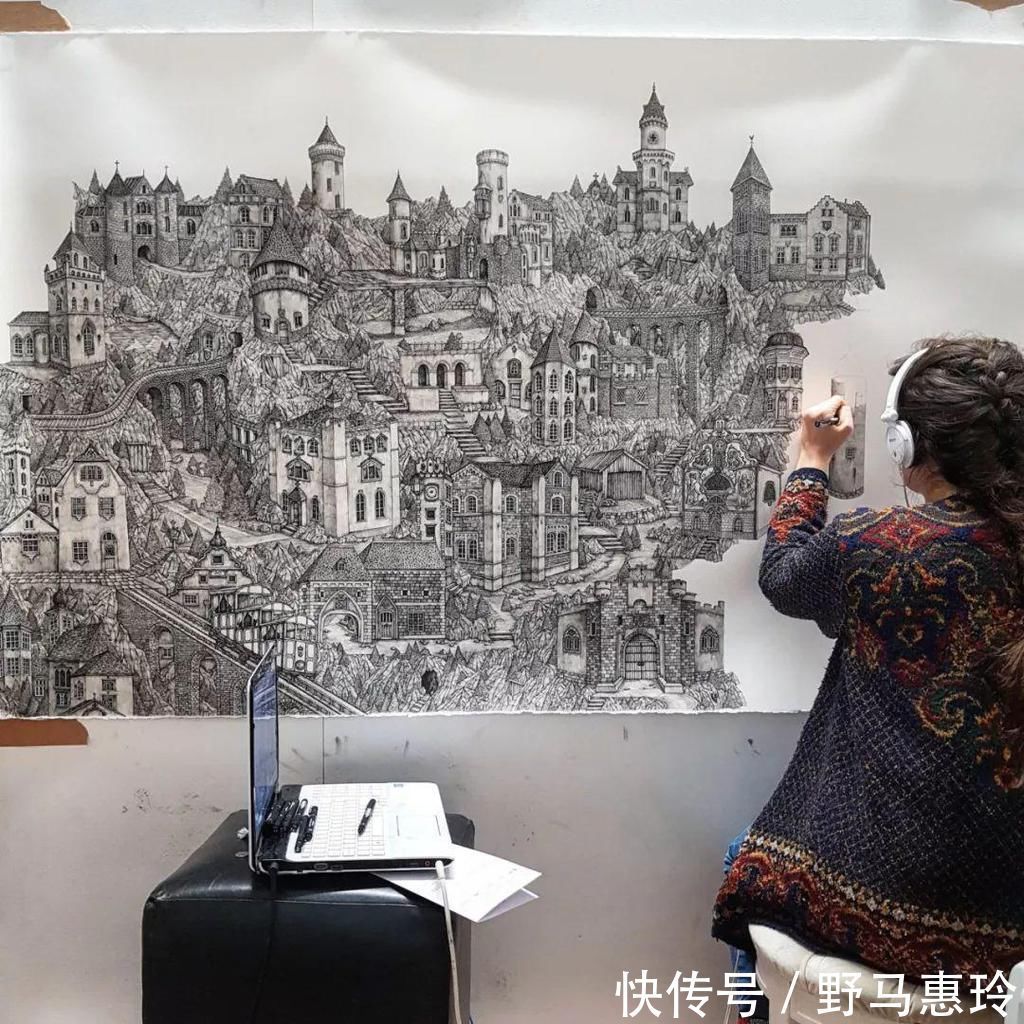 景观#一幅画用掉上百支笔,看到最后成果这么震撼,也就不觉得心疼了