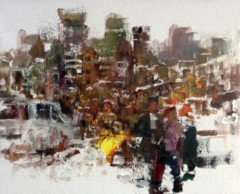 祝锡勇@艺术家祝锡勇的油画作品,浓浓的生活气息