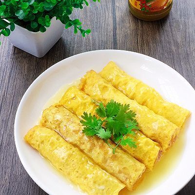 蛋液|鸡汁鲜肉蛋卷