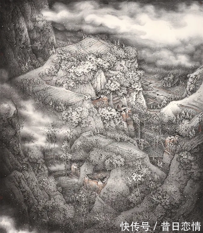 山水画|云飞霞蒸|郭清杰山水画