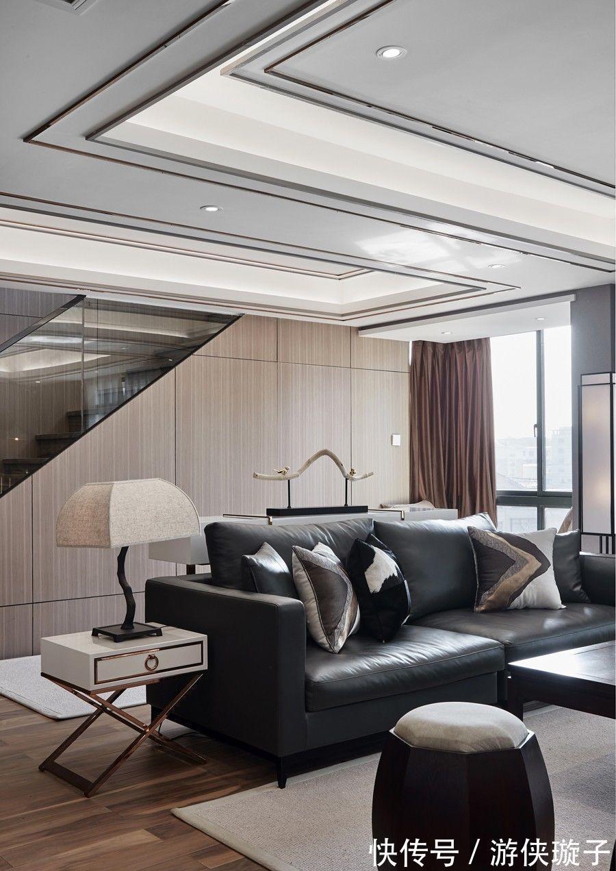 中式|180平方米大复式,绝佳观景体验,融合新中式的文艺与浪漫