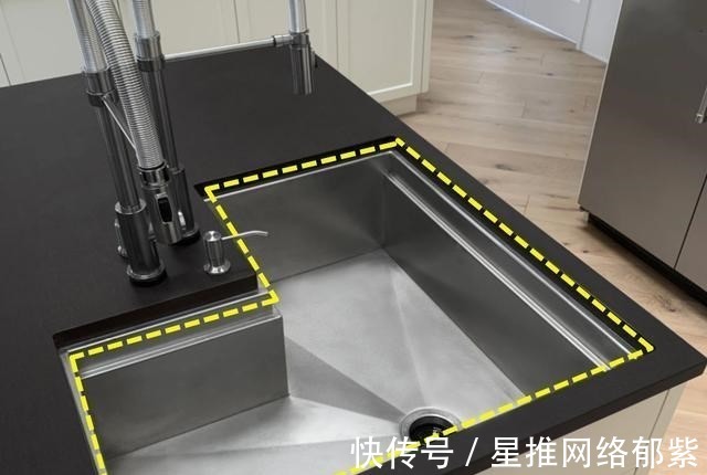 安装|学到一个厨房妙招,不规则水槽如同双槽,装岛台拐角台面充分利用
