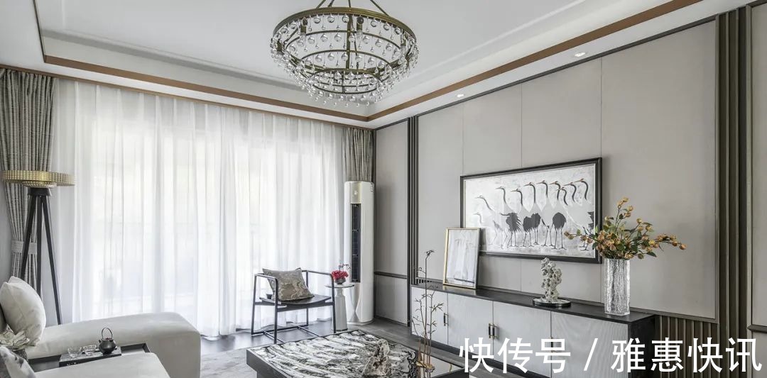 浅灰色调|145㎡现代新中式风,全屋淡雅柔美,时尚又有韵味