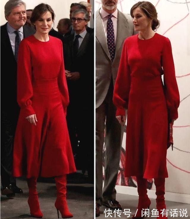 协调感|西班牙王后穿火了“中国红”,一袭红裙优雅到骨子里,气质好高级