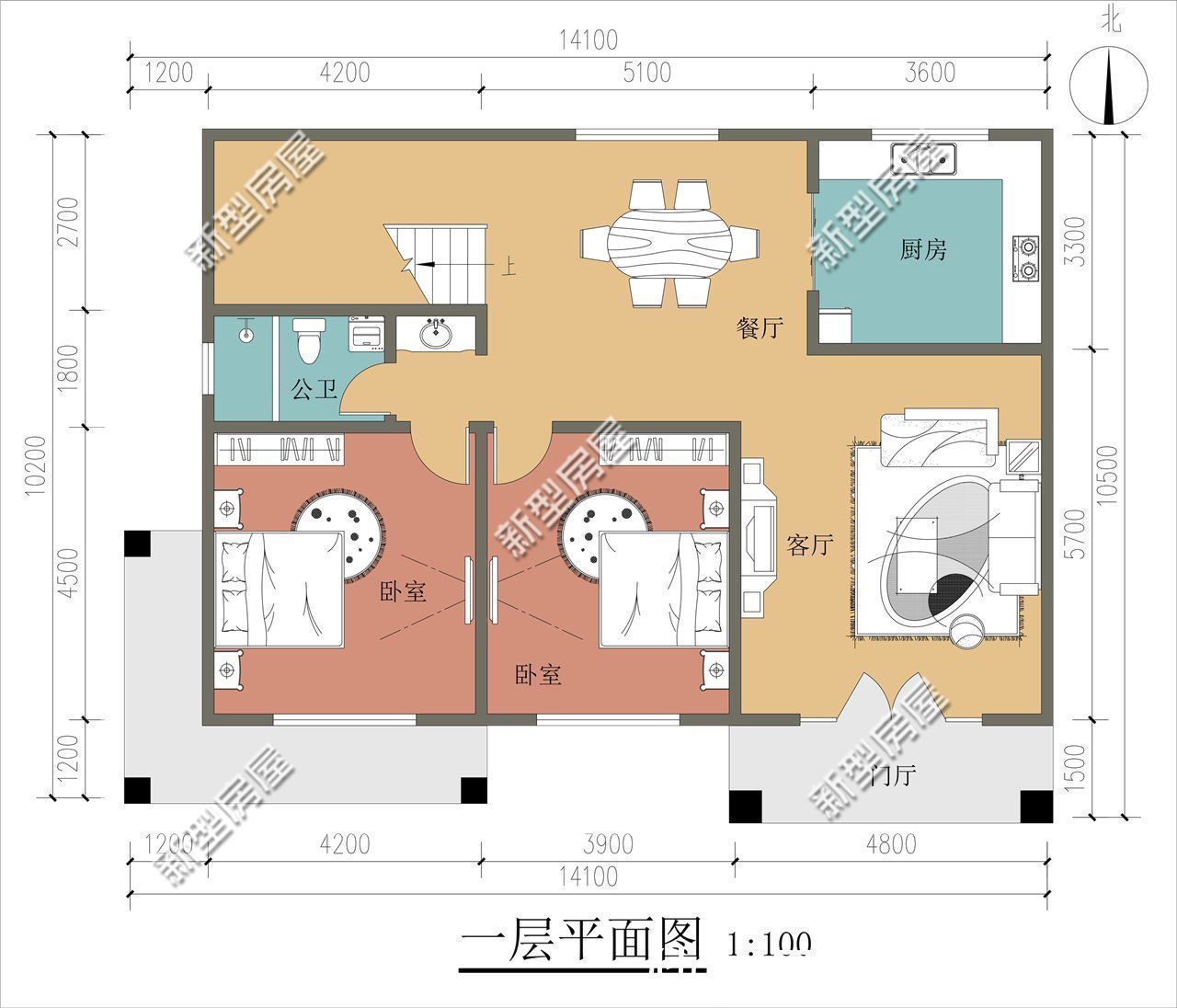 占地|占地100多平，多卧室设计，这样的农村别墅25万能盖起来吗？