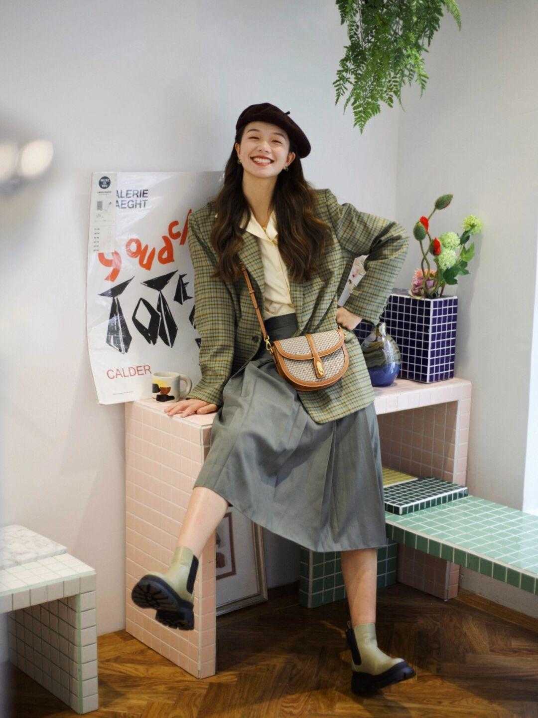 牛仔裤|格纹西装才是今年最in单品,配牛仔裤、半身裙都时髦,百搭又洋气