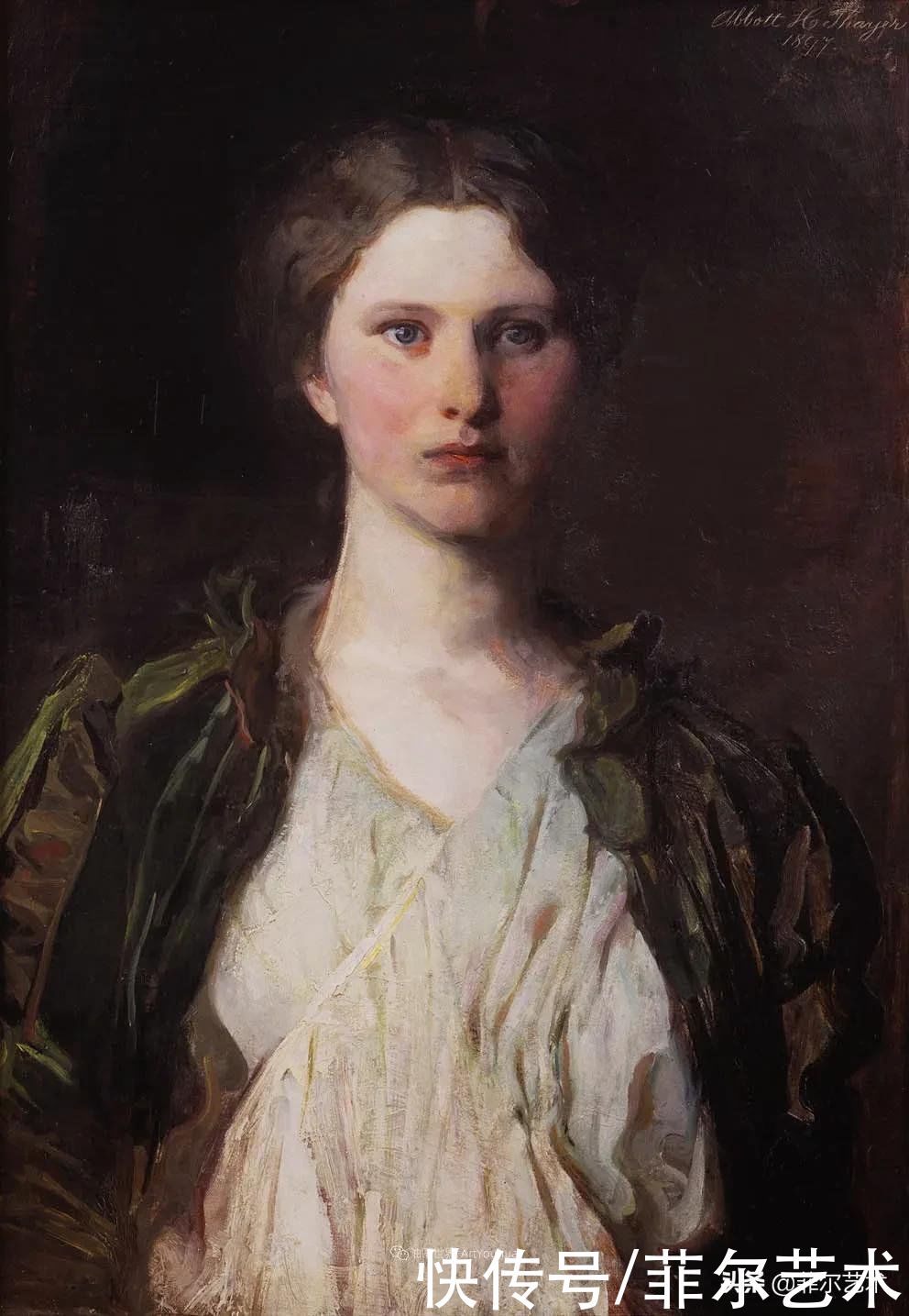 人物|空灵的天使，精美绝伦~雅培·翰德逊·泰勒女性人物油画作品欣赏